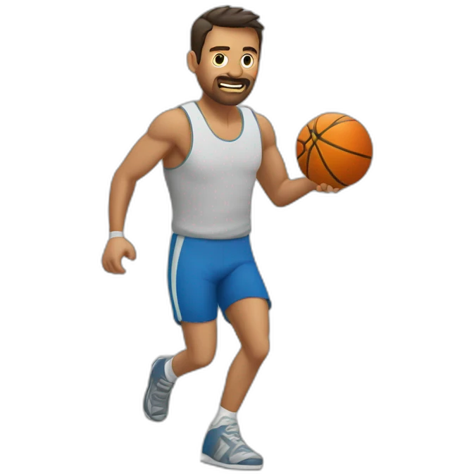 Hombre haciendo deporte con pesas emoji