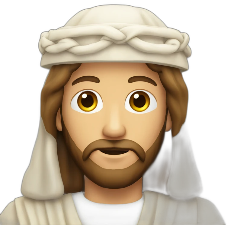 jesus christ with Cilinder hat emoji