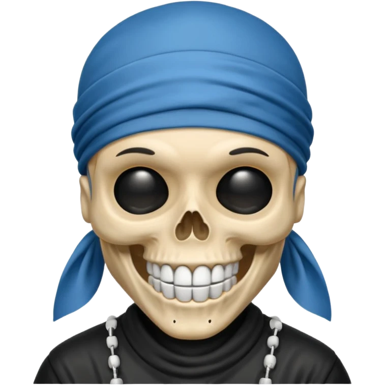 Skull emoji wearing a durag emoji
