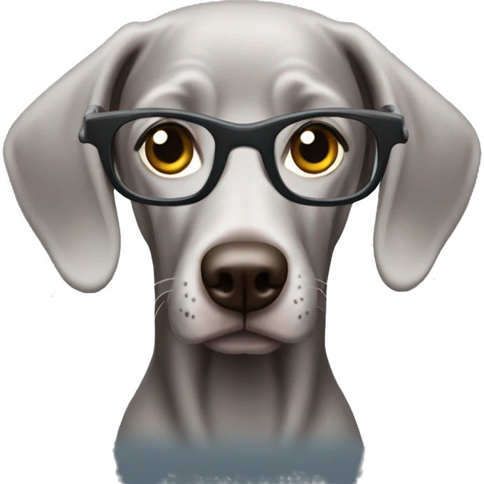Nerdy weimaraner emoji