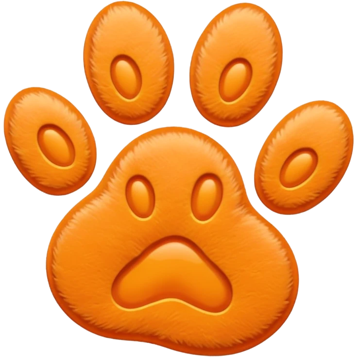 a pastel orange pawprint emoji