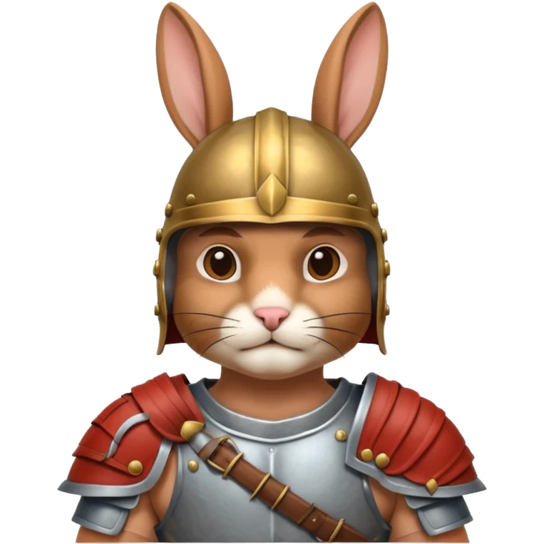 a rabbit Roman Gladiator, half upper  emoji