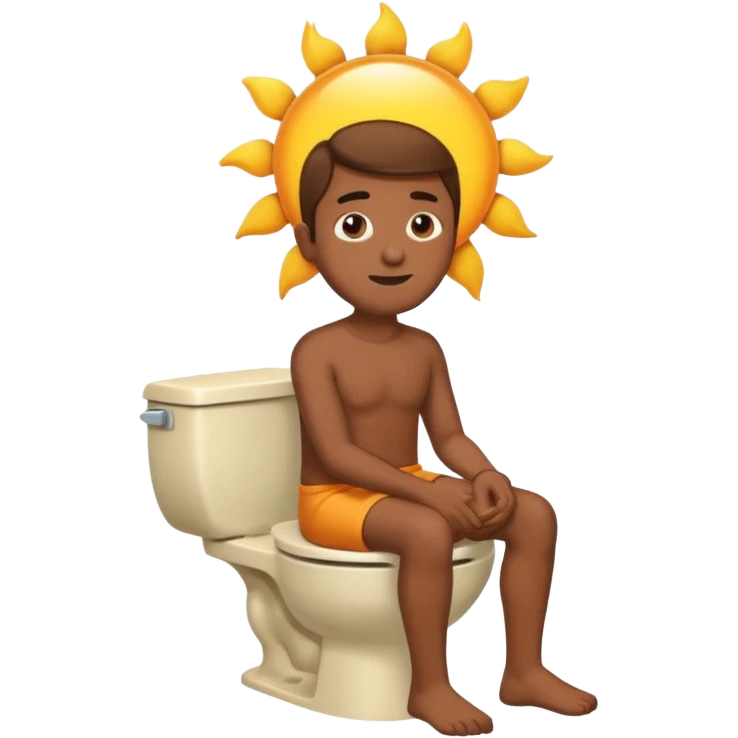 Brown baked man sitting on toilet  emoji