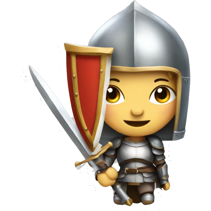 Lady knight with for and shield  emoji