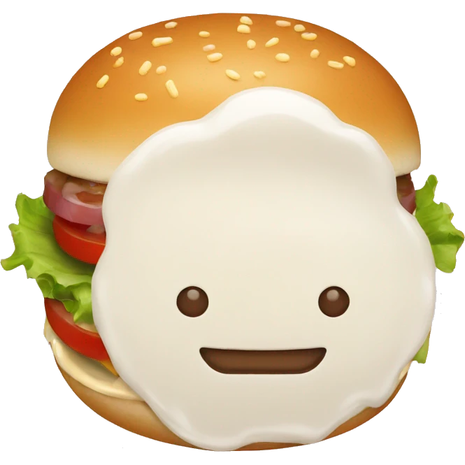 Burger with mayo emoji