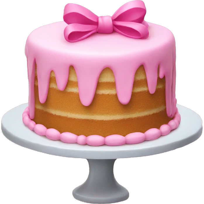cake with pink bow emoji