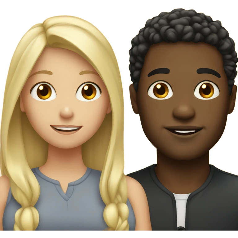 Two black guys one blonde girl  emoji
