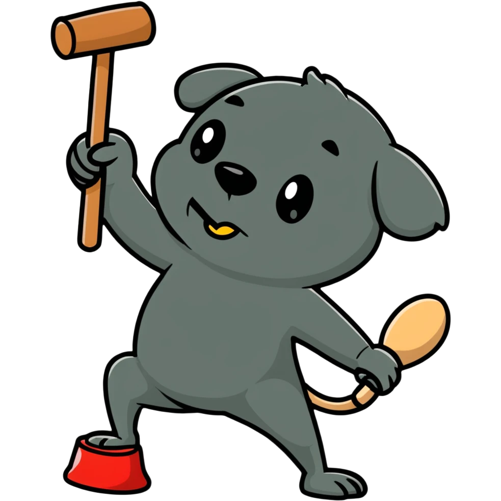 person whacking a mole with a mallet emoji
