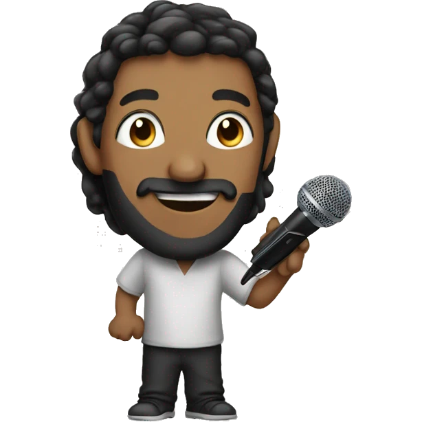 Zahide with microphone  emoji