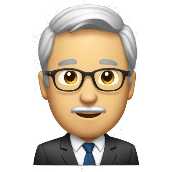 Homme Politique qui parle à quelqu'un sur son bureau emoji