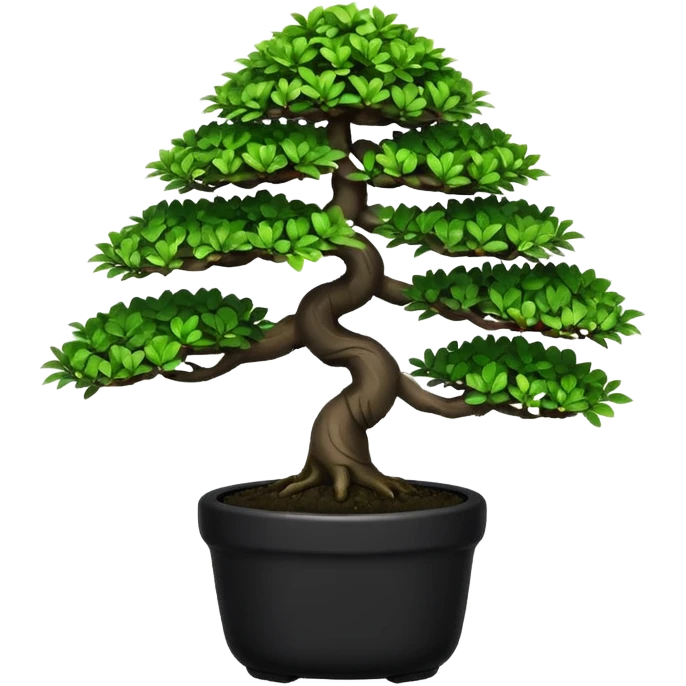 Bonsai Tree – Miniature tree in small pot, trimmed carefully, black pot emoji