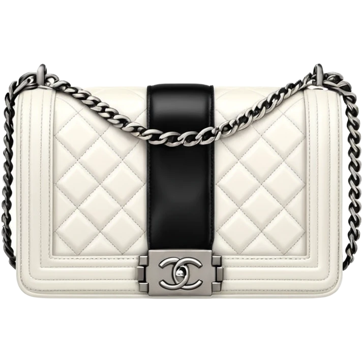 chanel le boy white bag emoji