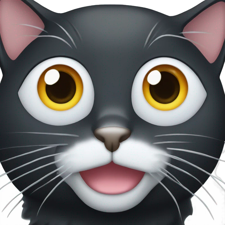 black cat with white spot at neck emoji