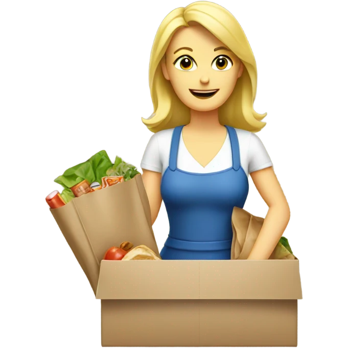 Blonde woman packing a lunch emoji