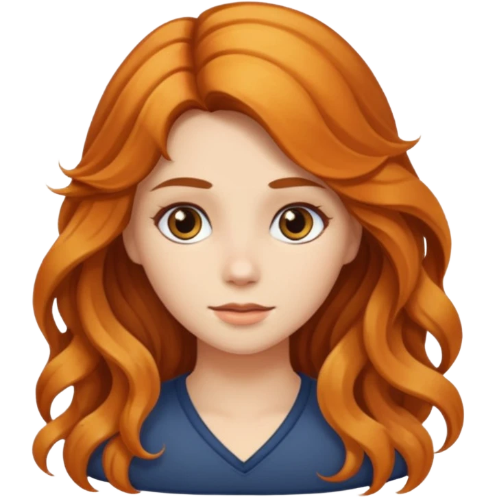 girl with long wavy calico hair emoji