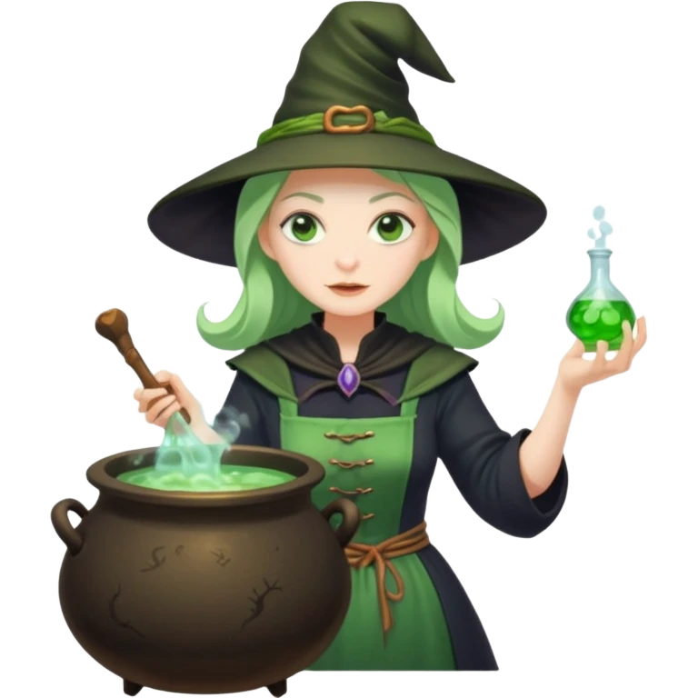 green witch cooking potion emoji