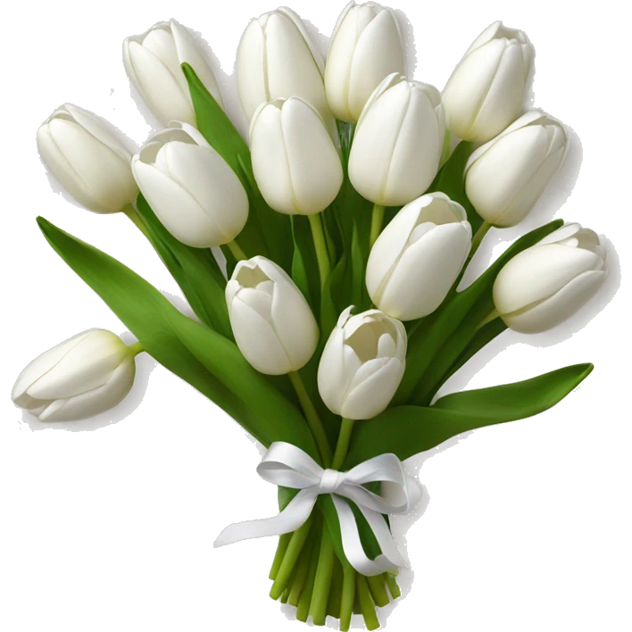 white tulip bouquet  emoji