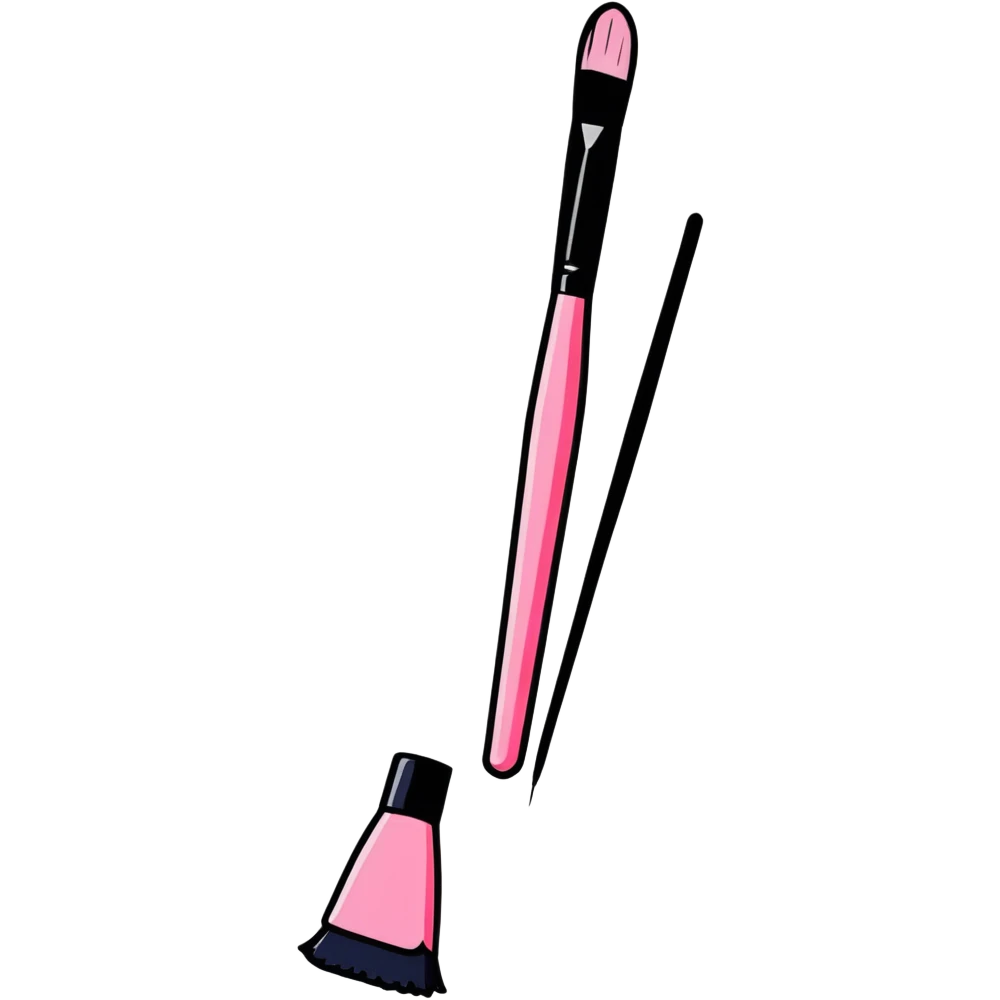 Makeup brush with pink bristles emoji