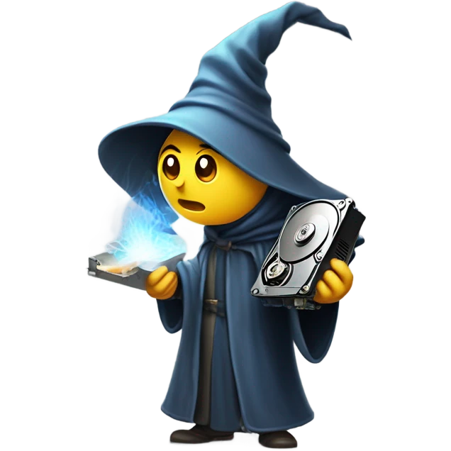 wizard  hard disk crash emoji