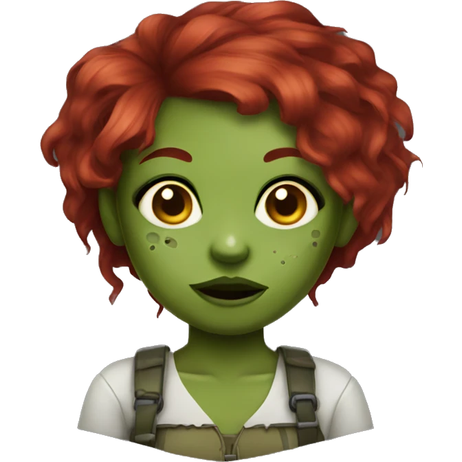 zumbi girl red hair emoji