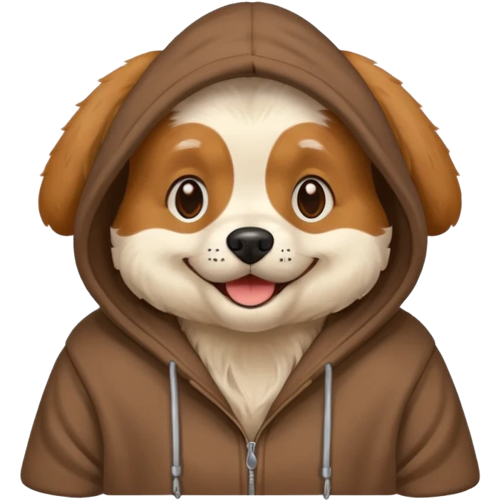 Dog wearing a hoodie emoji