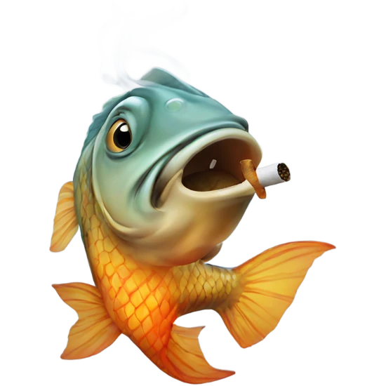Fish smoking emoji