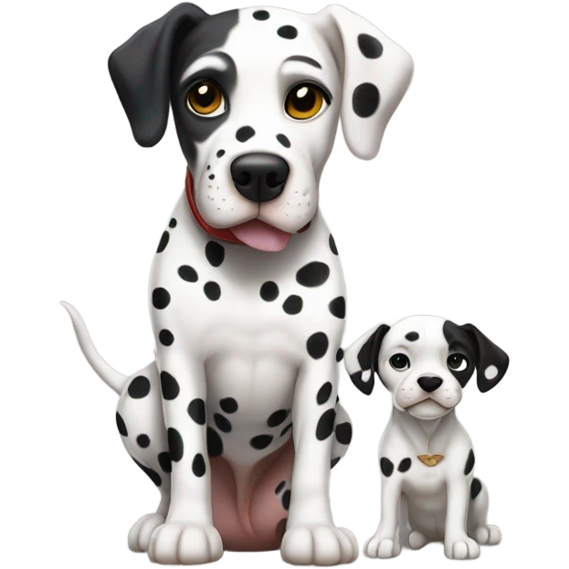 Dalmatian and pitbull dogs emoji
