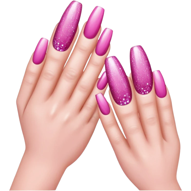pink nails with glitter close-up emoji