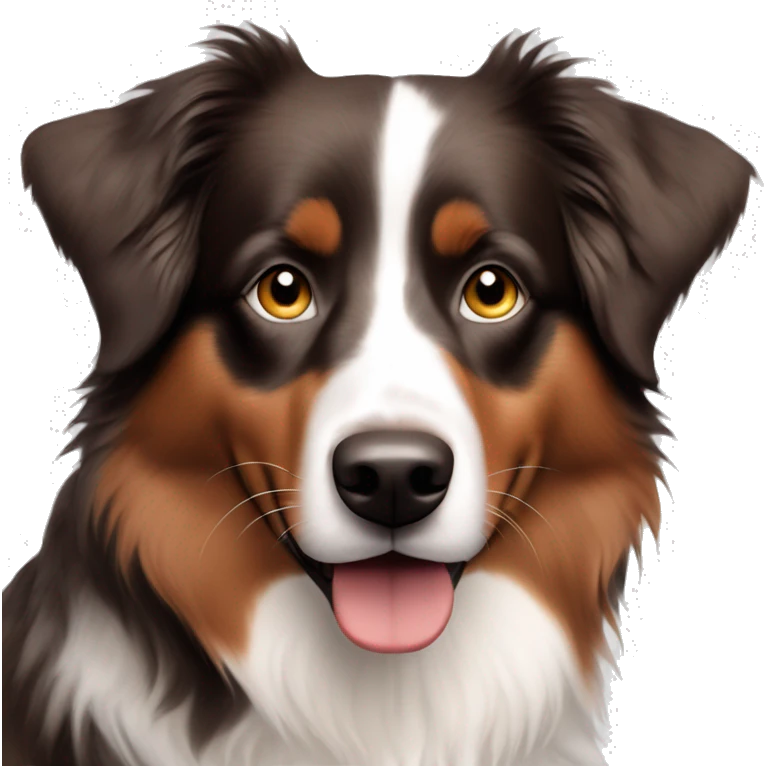 red tri australian shepherd with no white on face emoji