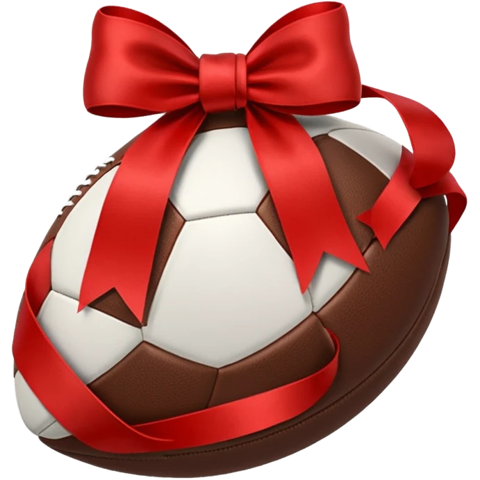 Small football and ribbon mixer emoji