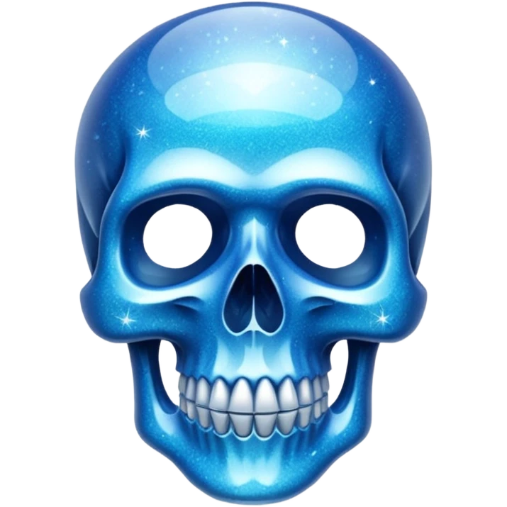 glitter azul skull crystal emoji