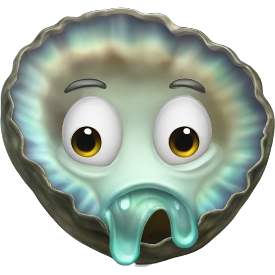 Abalone with a face screaming emoji
