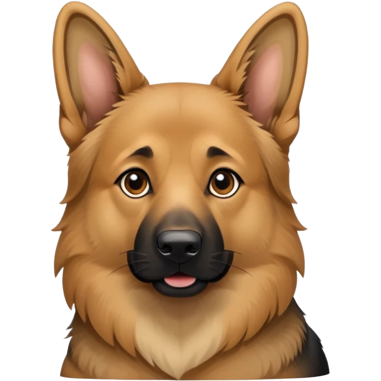 German sheperd miced with chow with fluffy ears emoji