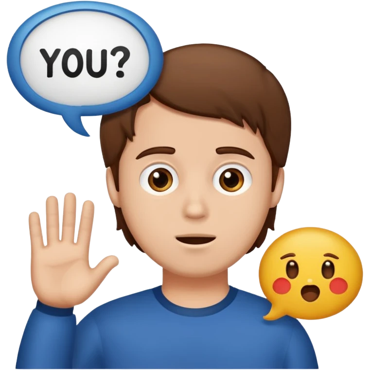 A man with brown hair with a speech bubble that says “you do you boo boo” emoji
