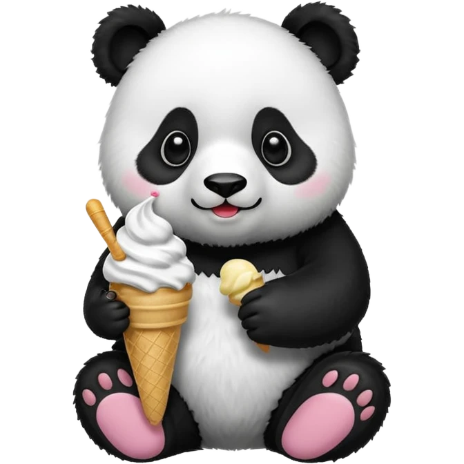 Panda eating ice cream emoji