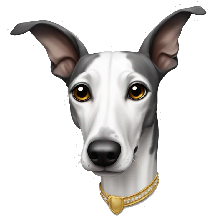 aristocrat dog galgo white and black  emoji