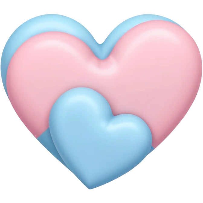 pastel blue and pink heart shapes together emoji