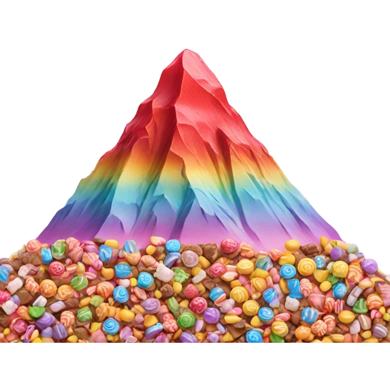 A mountain made out of candy emoji