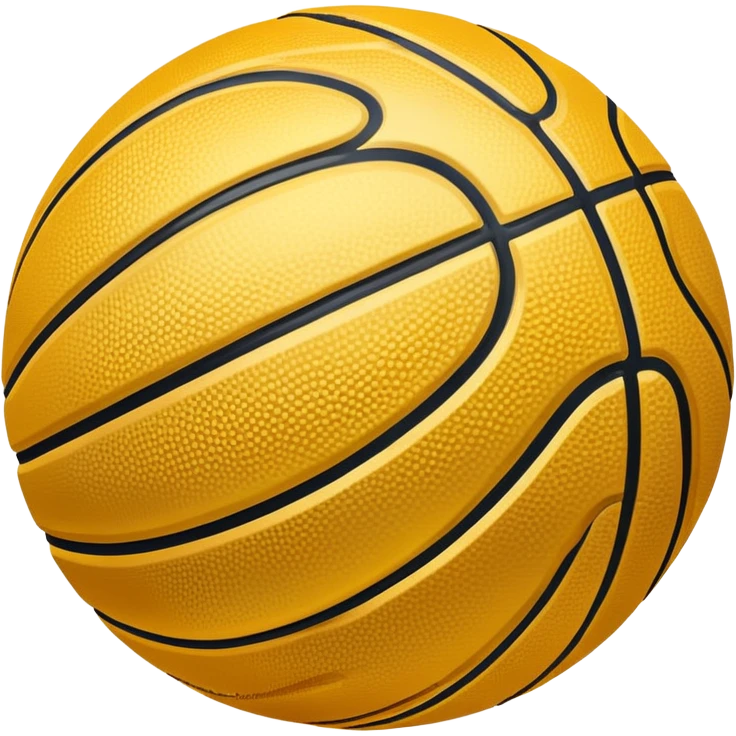 shiny gold basketball, basketball texture with black lines, metallic gold finish emoji