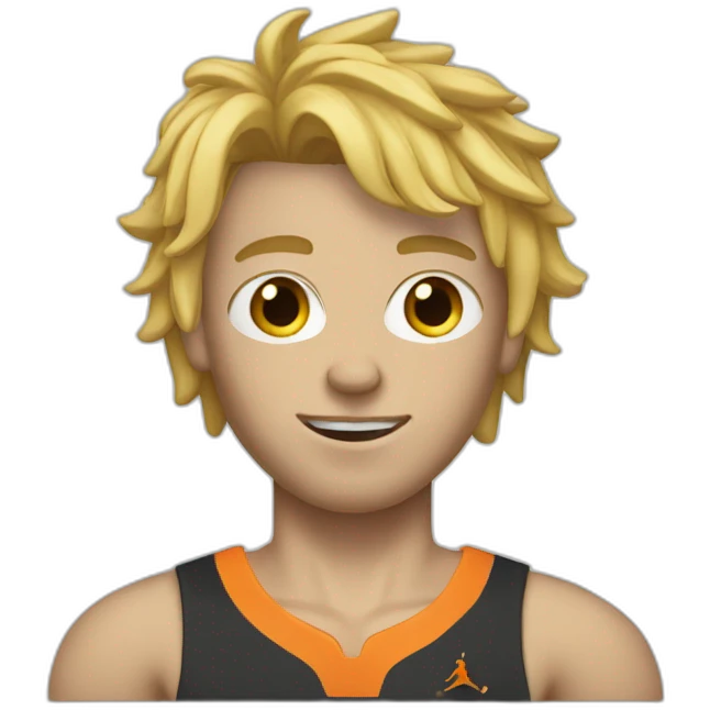 skinny basketball player with blond hair emoji