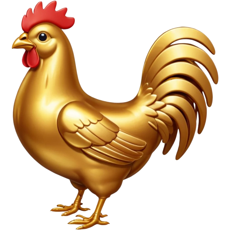 gold metal chicken emoji