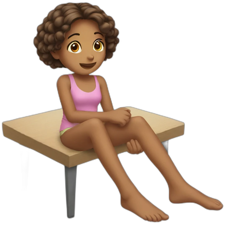 girl looking at her feet emoji