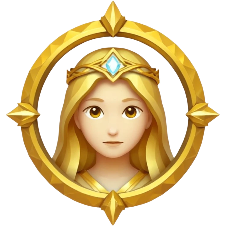 fantasy magic golden halo low poly emoji