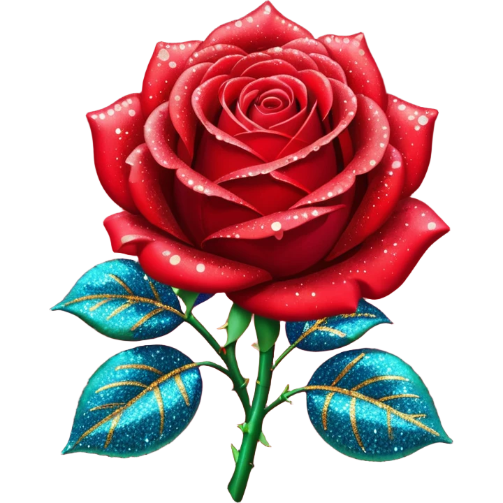 red glitter rose emoji