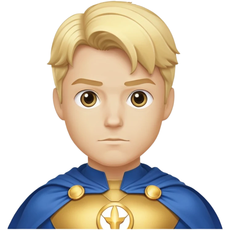 Marvel superhero Sentry with blonde hair in blue and gold costume with cape emoji