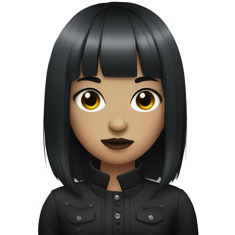 Goth girl with short hair and bangs  emoji
