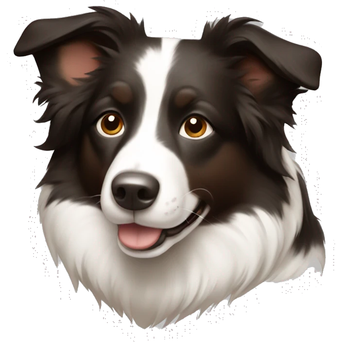 Border collie 3 colors white brown and black  emoji