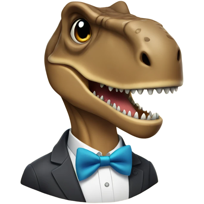 T-rex with bowtie smiling emoji