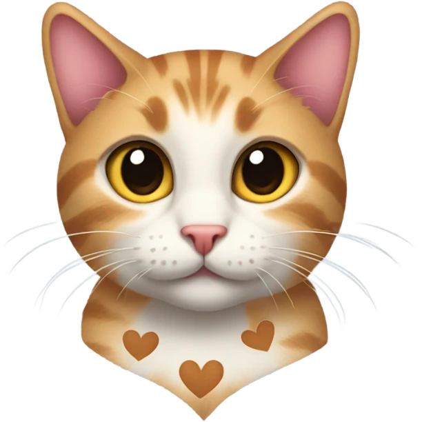Hello kittnwith hearts emoji