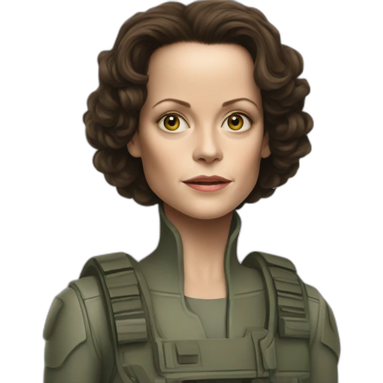 young sigourney weaver from alien movie emoji